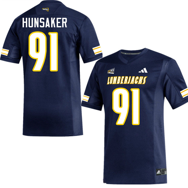 Northern Arizona Lumberjacks #91 Samuel Hunsaker College Football Jerseys,Uniforms Stitched-Navy